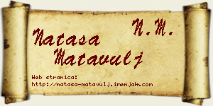 Nataša Matavulj vizit kartica